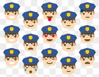 Emoticon Officer Smiley U - Police Officer Head Cartoon Clipart