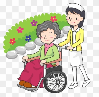 Transparent Person Walking Clipart - Pushing A Wheelchair Clipart - Png Download