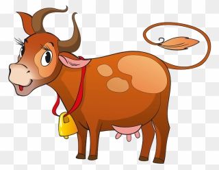 Cow With Bell Clipart - Cartoon - Png Download