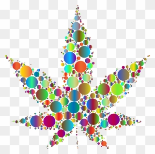 Marijuana Leaf Circles Prismatic - Clip Art - Png Download