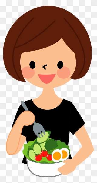 Woman Eat Salad Clipart - Eating Salad Clipart - Png Download