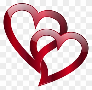 Red Double Heart Png Clip Art Image - Happy Wedding Day Mom And Dad Transparent Png