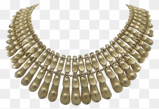 Bsk Egyptian Necklace Gold Toned Rhinestone Salad - Necklace Clipart
