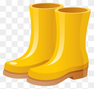 Clip Art Hand Painted - Yellow Rain Boots Clipart - Png Download