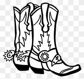 White Cowboy Boots Clipart - Png Download