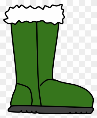Boots, Fur, Snow, Rain, Green - Boot Clipart