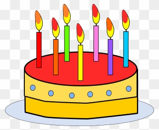 Transparent Torte Clipart - Birthday Cake Cartoon Easy - Png Download