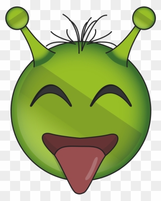 Alien Face Emoji Png Clipart - Moon Alien Emoji Transparent Png