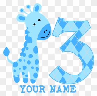 Clipart Swimming Giraffe - Blue Baby Giraffe Clipart - Png Download