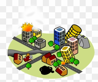 City After Earthquake Clipart - Office Building Clip Art - Png Download