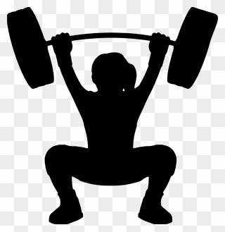 Dumbbells Clipart Silhouette - Female Weightlifter Clipart - Png Download