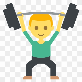 Person Lifting Weights Emoji Clipart - Person Lifting Weight Cartoon - Png Download