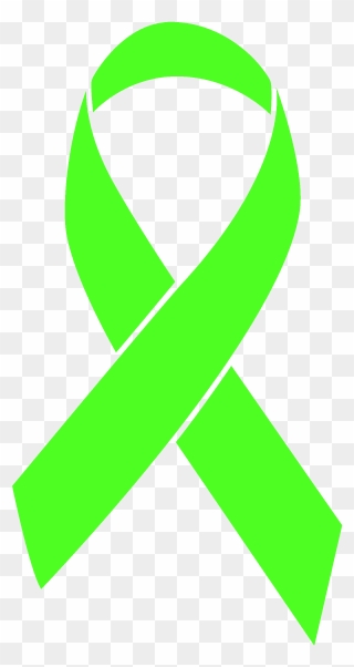 Lime Green Colored Non-hodgkin"s Lymphoma Ribbon - Black Cancer Ribbon Png Clipart