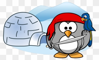Penguin Pirate With Igloo Svg Clip Arts - Animated Clip Art - Png Download
