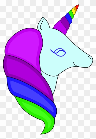 Unicorn Unicorn Head Rainbow - Tek Boynuzlu At Unicorn Resmi Clipart