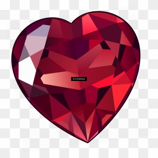 Large Ruby Heart Clipart - Png Download