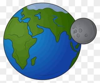 Earth And Moon Clipart - Moon And Earth Clip Art - Png Download