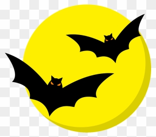 Bats Full Moon Clipart - Bats - Png Download