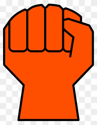Orange,line,raised Fist - Women Empowerment Speech Clipart