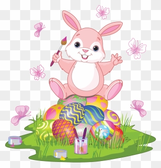 Easter Pink Free - Free Easter Bunny Clipart - Png Download