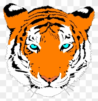 Bengal Tiger Clip Art At Clker - Tiger Head Transparent - Png Download