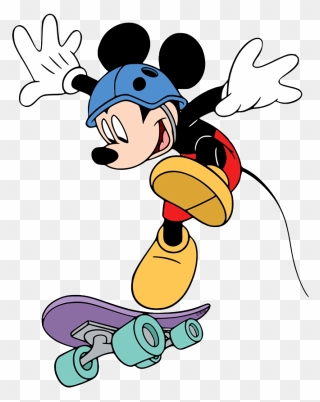 Mickey Mouse Skateboard Clipart