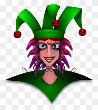 Vector Graphics Of Mad Harlequin - Transparent Background Christmas Cartoon Hats Clipart