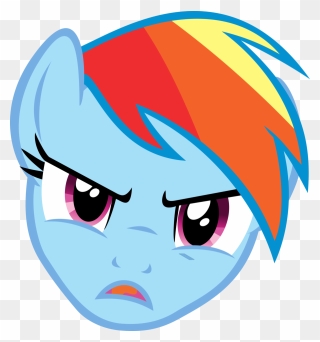 Angry Cartoon Faces Clip Art - Mlp Rainbow Dash Mad - Png Download