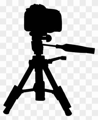 Tripod Video Cameras Silhouette - Camera On Tripod Clipart - Png Download