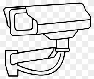 Security Camera Rubber Stamp Stampmore - Clip Art Surveillance Camera Drawing - Png Download