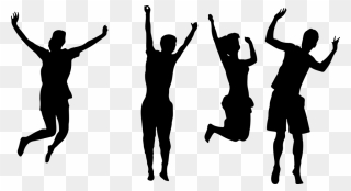 Jumping Clip Art - Jumping People Clipart Black And White - Png Download