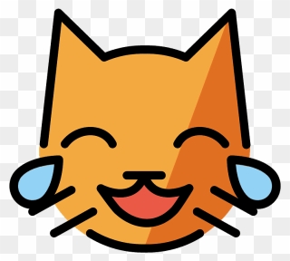 Cat With Tears Of Joy Emoji Clipart - Cat Face Vector Png Transparent Png