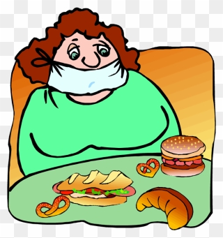 Fat Clipart Fat Eating - Eating Fat Cartoon - Png Download