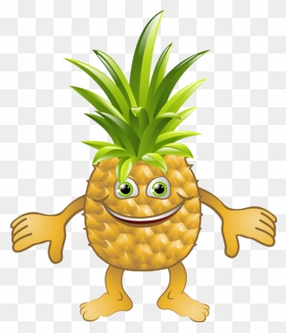 Pineapple Cartoon Character Clipart