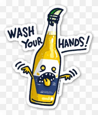 Wash Your Hands Sticker - Wash Your Hands Corona Beer Sticker Clipart
