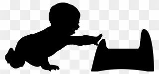 Potty Baby Silhouette - Silhouette Of A Baby Crawling Clipart