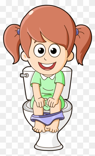 Little Girl Potty Training Clipart - Png Download