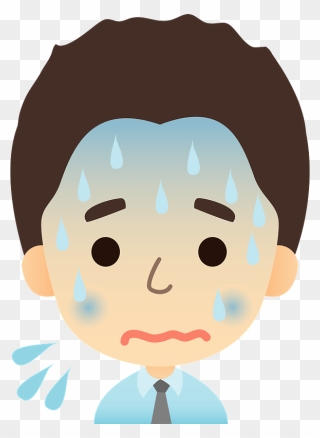 Hyperhidrosis Sick Perspiration Clipart - 冷や汗 を かく イラスト - Png Download