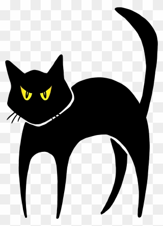 Cat Grooming Clipart Vector Library Halloween Black - Clip Art Halloween Black Cat - Png Download