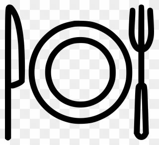 Plate With Fork And Knife - Circle Clipart