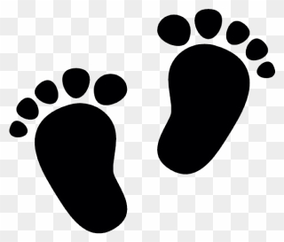 Footprint Infant Clip Art - Baby Feet Clipart Black And White - Png Download