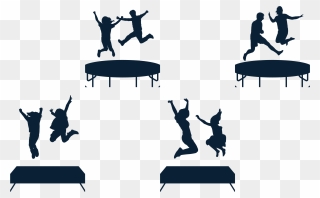 Jumping Silhouette Trampoline - Silhouette People Jumping Trampolines Clipart