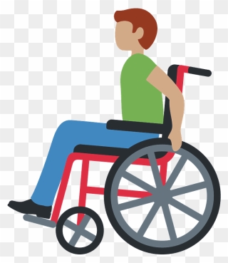 Man In Manual Wheelchair Emoji Clipart - Hombre En Silla De Ruedas Png Transparent Png