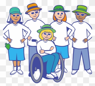 Group, People, Woman, Girls, Pretty, Wheelchair User - Person With Disability Clipart Png Transparent Png