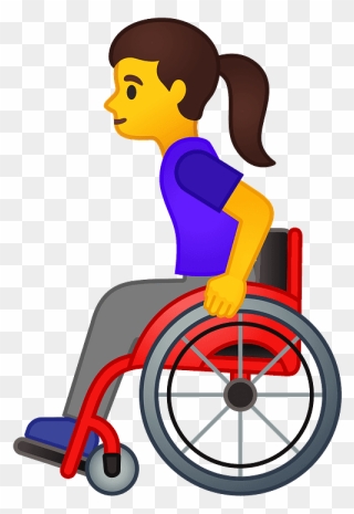 Woman In Manual Wheelchair Emoji Clipart - Manual Wheelchair Transparent - Png Download
