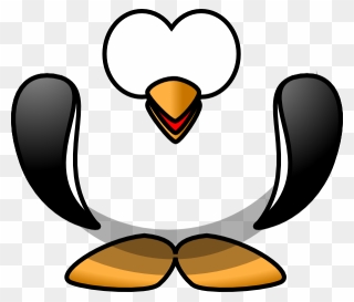 Penguin With Beak Slightly Open Clip Art - Penguin Beak Clipart - Png Download