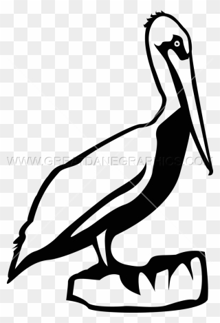 Pixels Production Ready Artwork - Pelican Black And White Clipart