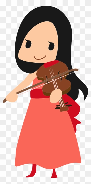 Girl Playing Violin Clipart - Png Download