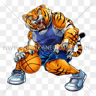Pearl Colored Basketball Clipart Clip Art Freeuse Library - Cartoon Tiger Playing Basketball - Png Download