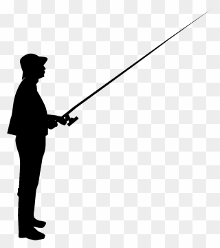 Silhouette Fishing Rods Clip Art - Man Fishing Silhouette - Png Download